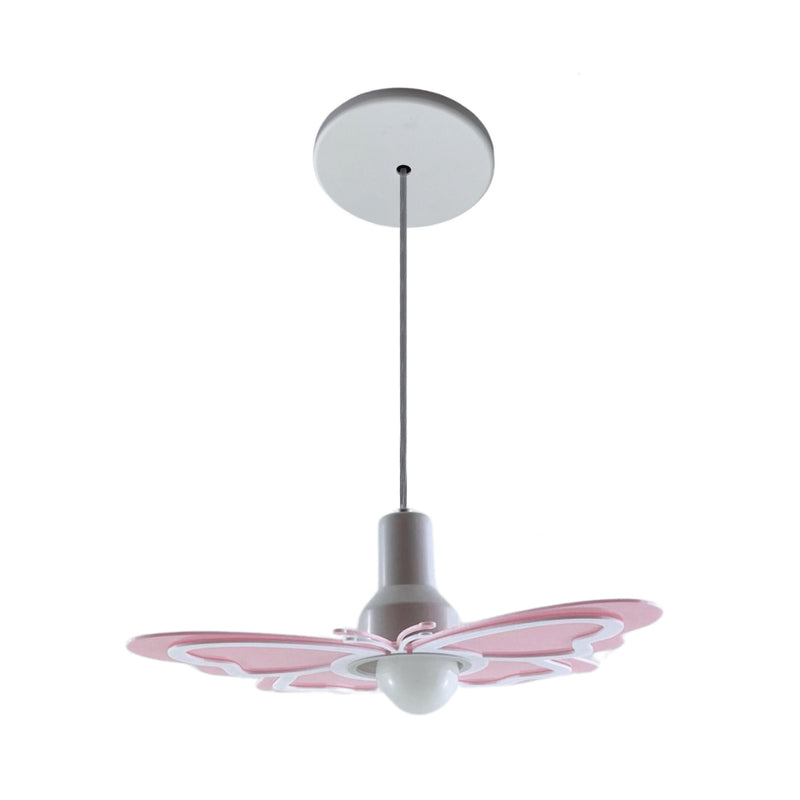 Luminária Borboleta Rosa Pendente Quarto infantil lustre decoração quarto de menina pendente branco