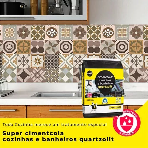 Argamassa P/ Cerâmicas Cimentcola Quartzolit 20kg Cinza