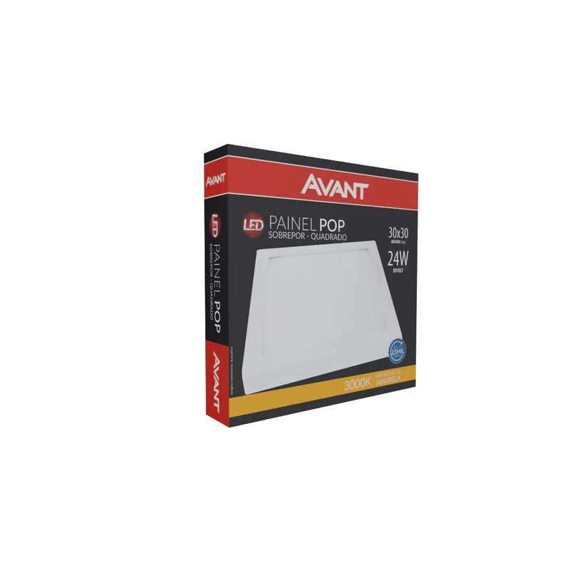 Kit 10 Painel Plafon Led Teto/Laje Sobrepor 24w Quadrado Luz 6500k/4000k/3000k Forte 30x30 Garântia de 12 Meses